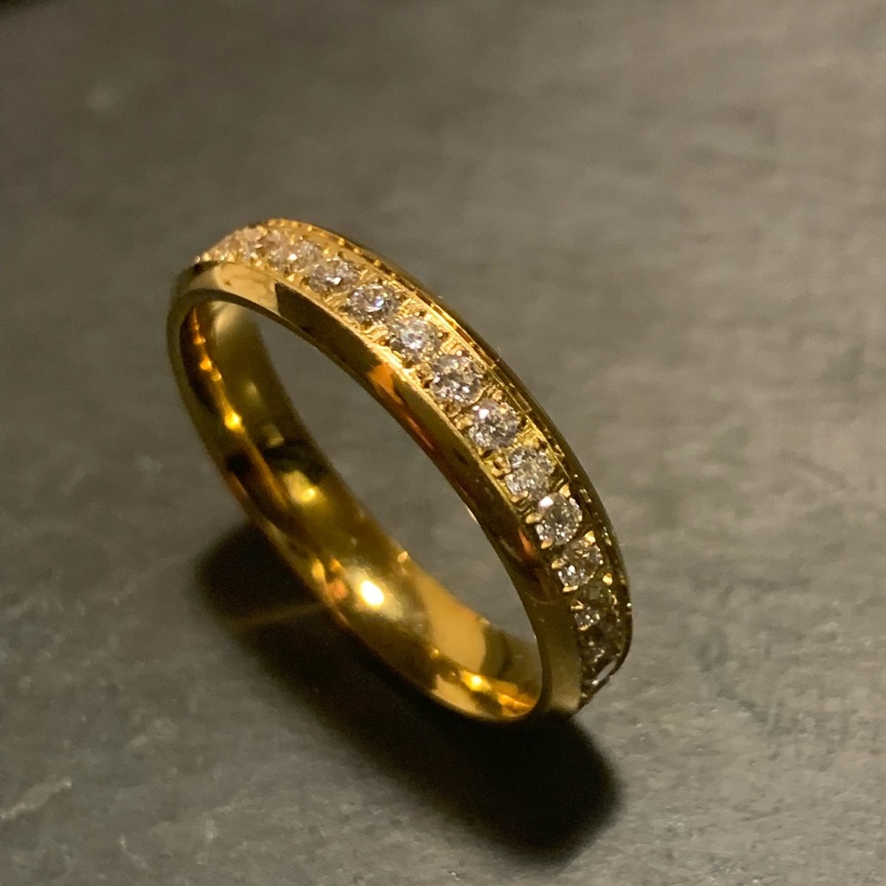 ADORNIA Yellow Gold Eternity Ring UNISEX